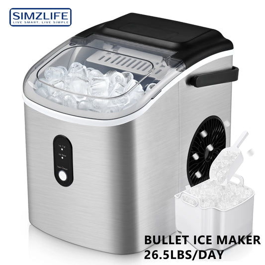 Euhomy Countertop Ice Maker Machine with Handle, Silver - Ultimate Objects
