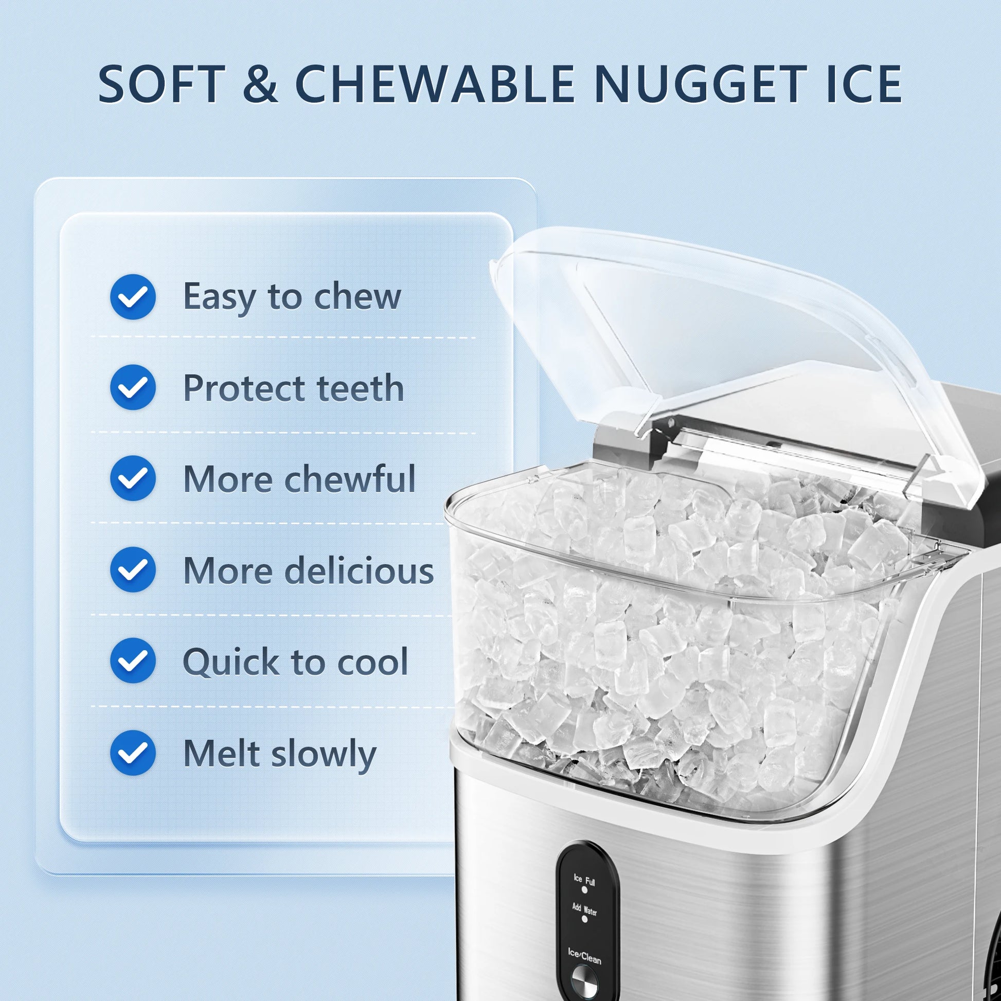 SIMZLIFE Nugget Ice Maker Countertop, 34lbs Per Day Silver - Ultimate Objects