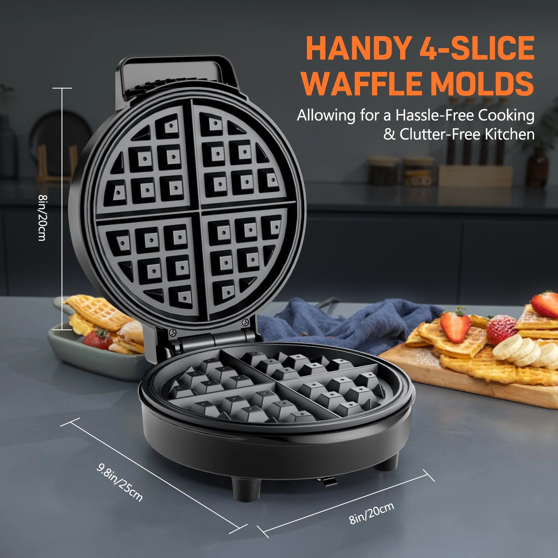 Electric Nonstick 8-inch Waffle Maker for Belgian Waffles - Ultimate Objects