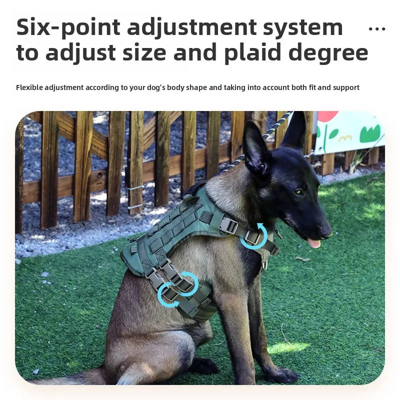 Tactical No Pull Dog Harness Reflective Vest For Outdoor