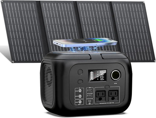 300W 260Wh Portable Power Station with Solar Panels 40W Solar Generator for Outdoor Travel Camping RV - Ultimate Objects
