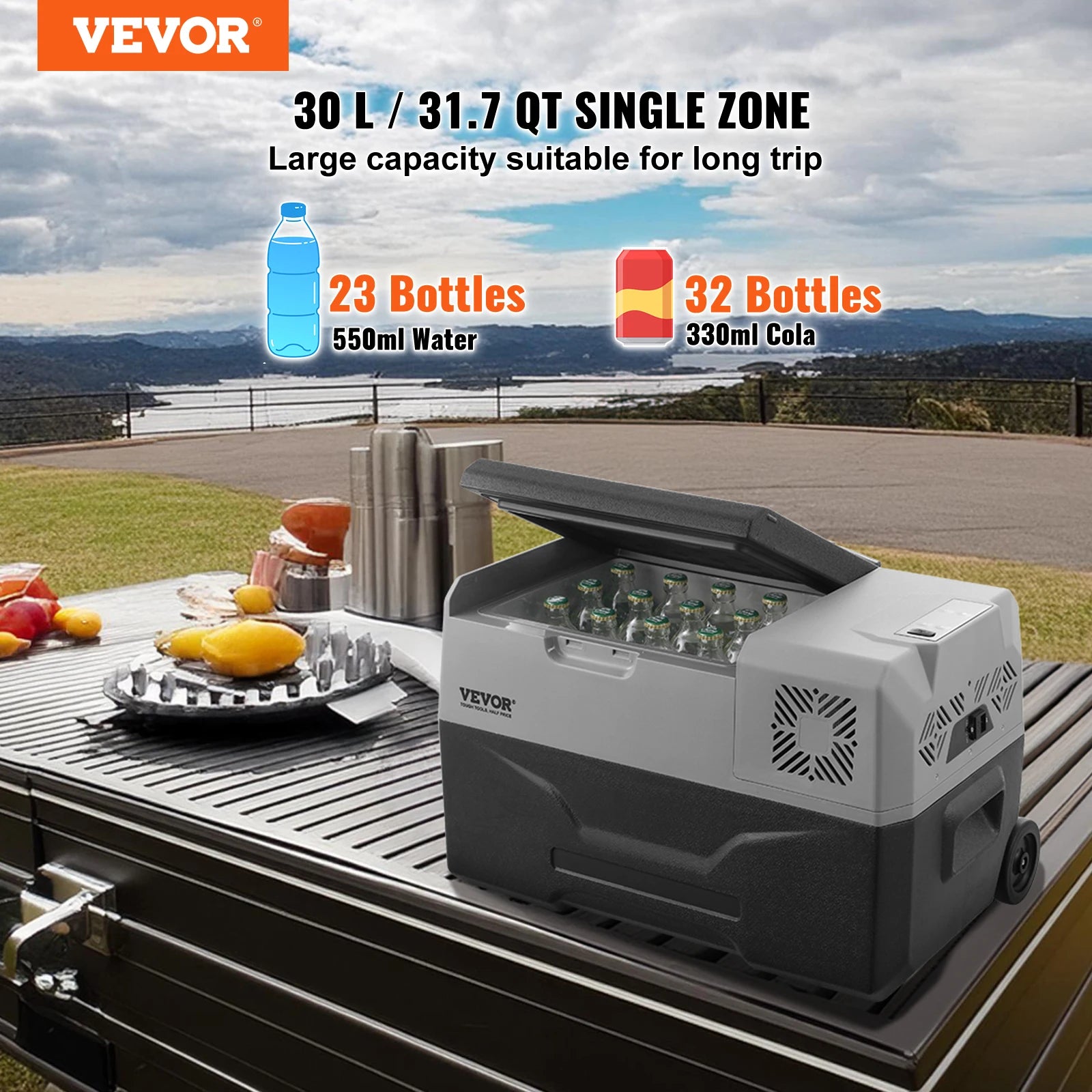 VEVOR 12Volt Car Refrigerator Fridge 30L Portable Cooler - Ultimate Objects
