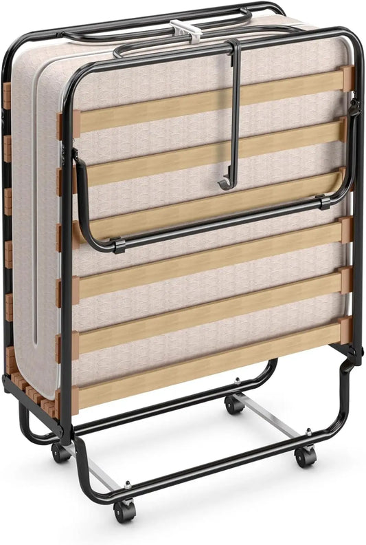 Folding Bed with Mattress, Rollaway Guest Bed Portable Sleeper - Ultimate Objects