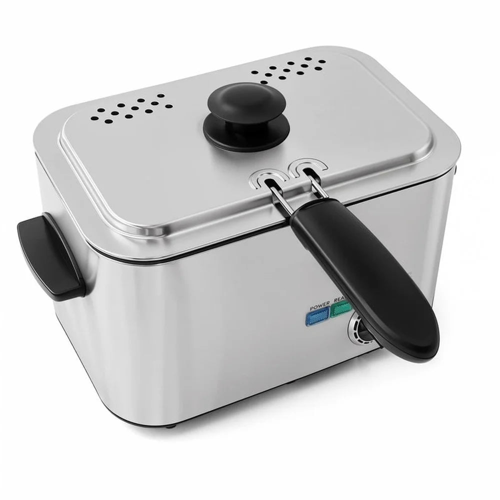 Compact Electric Deep Fryer 1.2 Qt 1200W Adjustable Temp