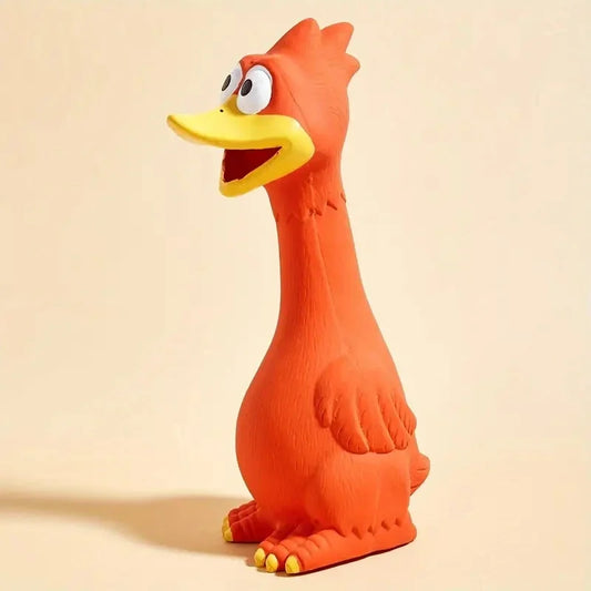 Large Cartoon Latex Screaming Chicken Duck Dog Chew Toy Durable Natural Rubber Squeaker Ideal for Teeth Grinding