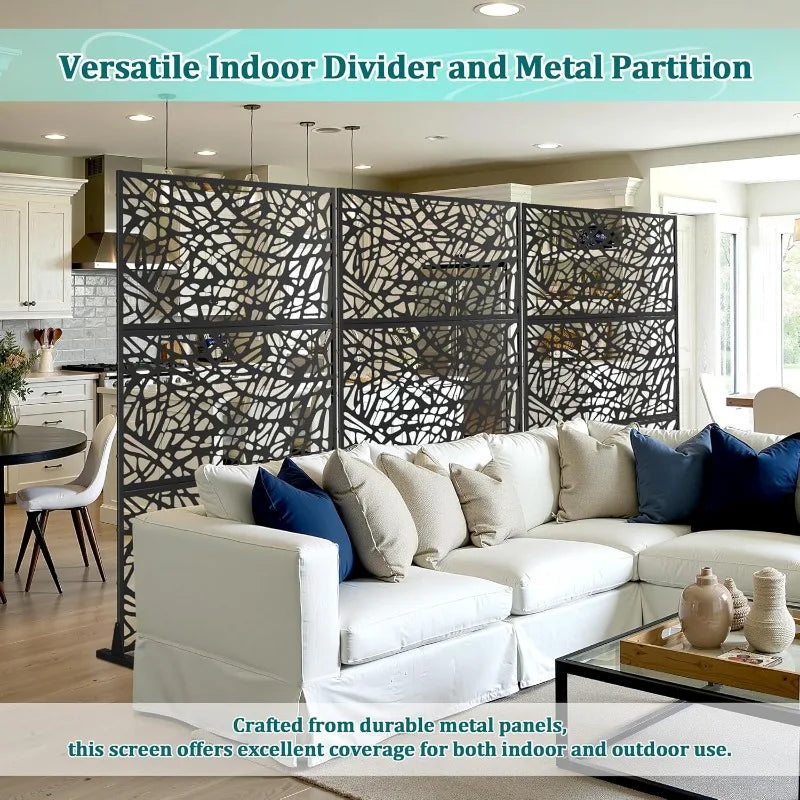 Metal Outdoor Privacy Screen Fence Panel 72x47 Inches