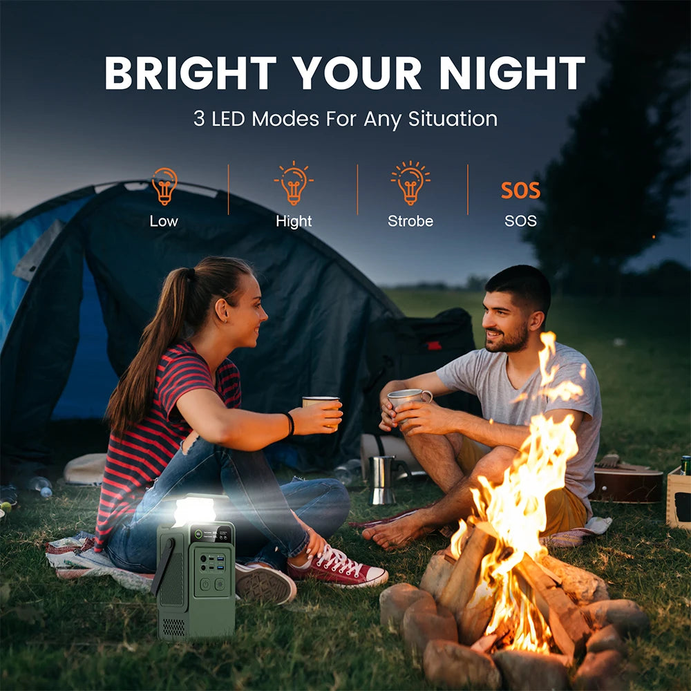 Ctolity AP200L 200W Power Bank 192Wh Lifepo4 Battery 60000mAh Solar Generator Portable Power Station for Camping with LED Light