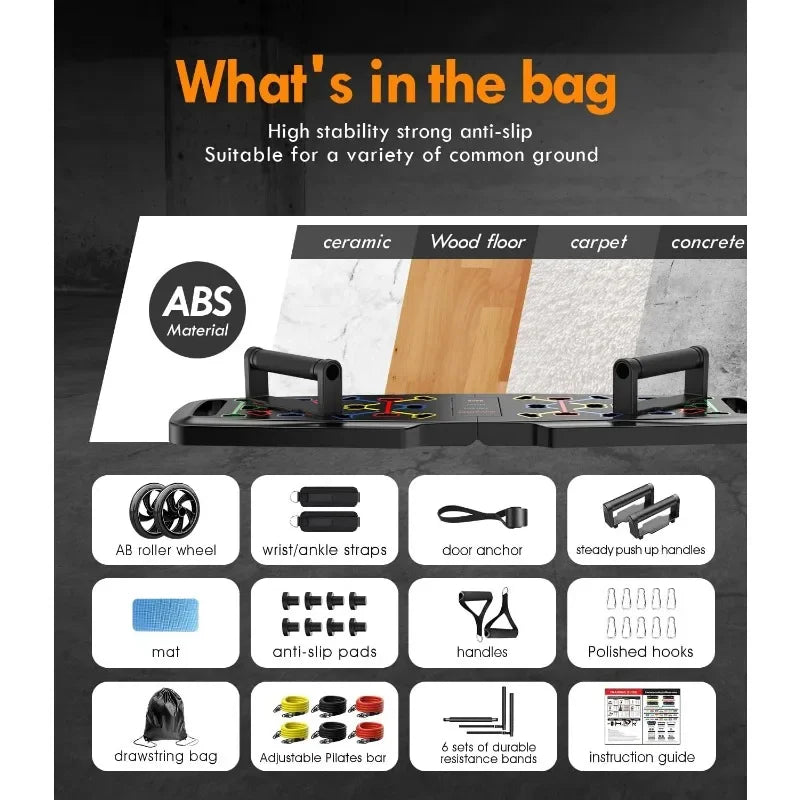 Push Up Board Home Gym Exercise Equipment Pilates Bar