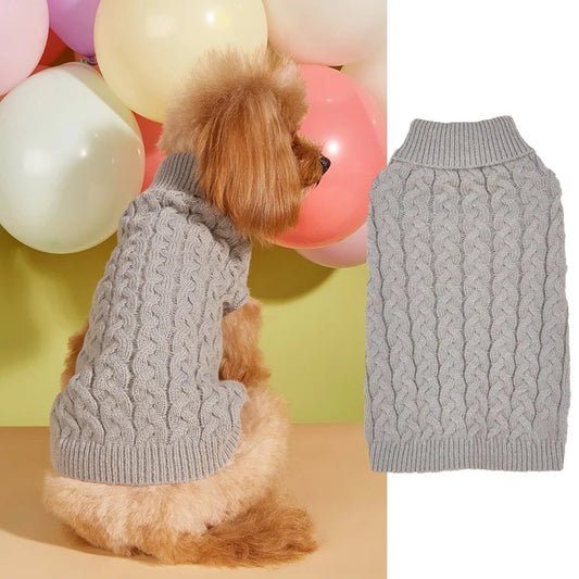 New Solid Color Comfy Knit Dog Sweater For Teddy Bichon