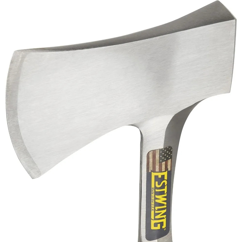 Sportsman's Axe 14 Inch Camping Hatchet with Forged Steel Construction and Genuine Leather Grip