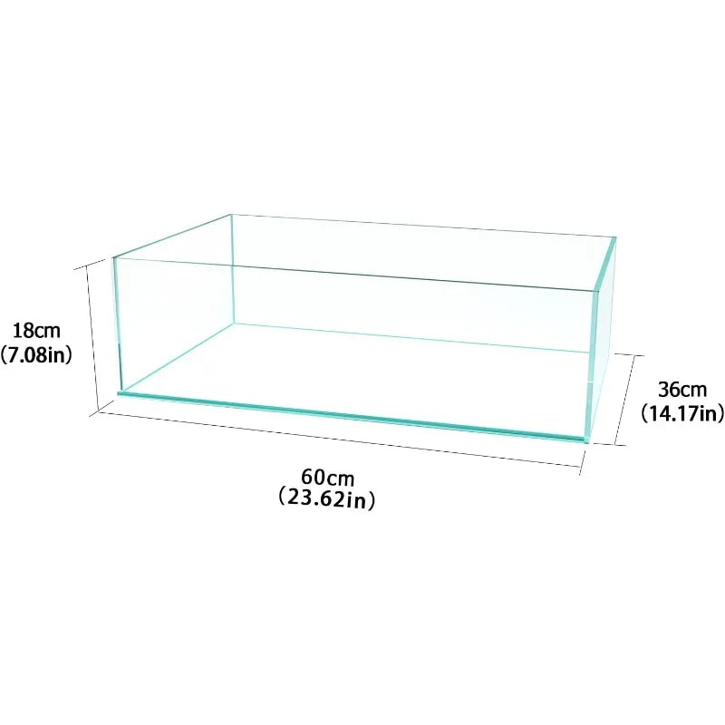 9Gal Sharrow Rimless Low Iron Fish Tank Nova Clear White