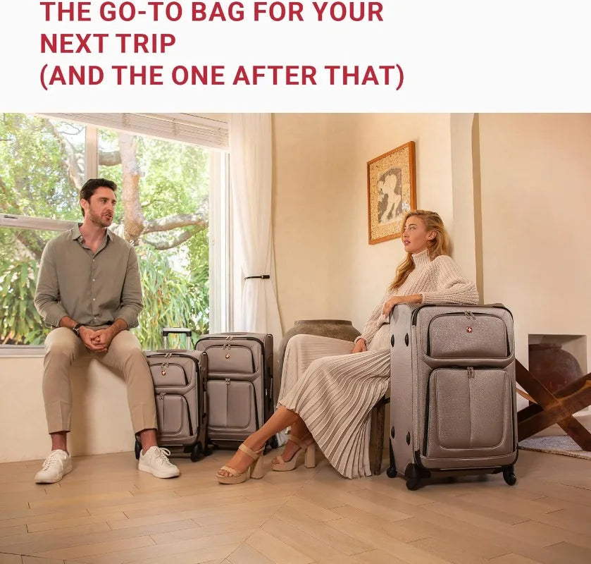 Softside Expandable Carry On Luggage 21 Inch Black Durable