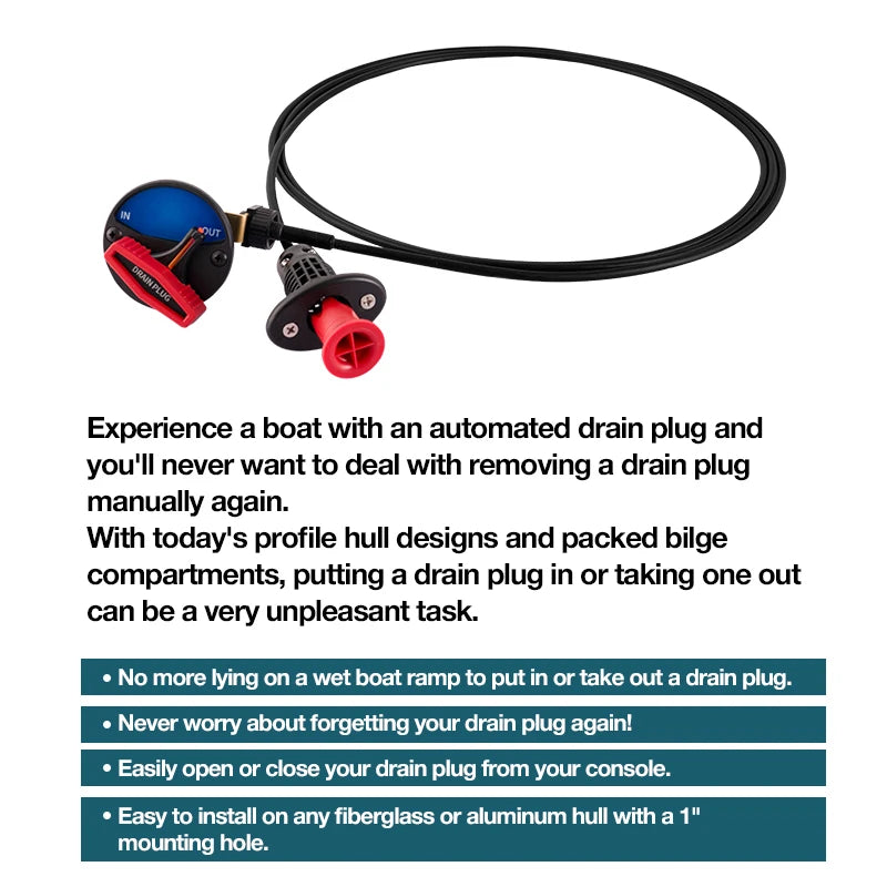 Bass Boat Drain Plug System Remote Drain Plug 1 Inch