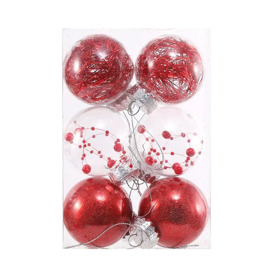 Anti Drop Bouncy Christmas Ball 6cm 8cm Clear Hanging Set