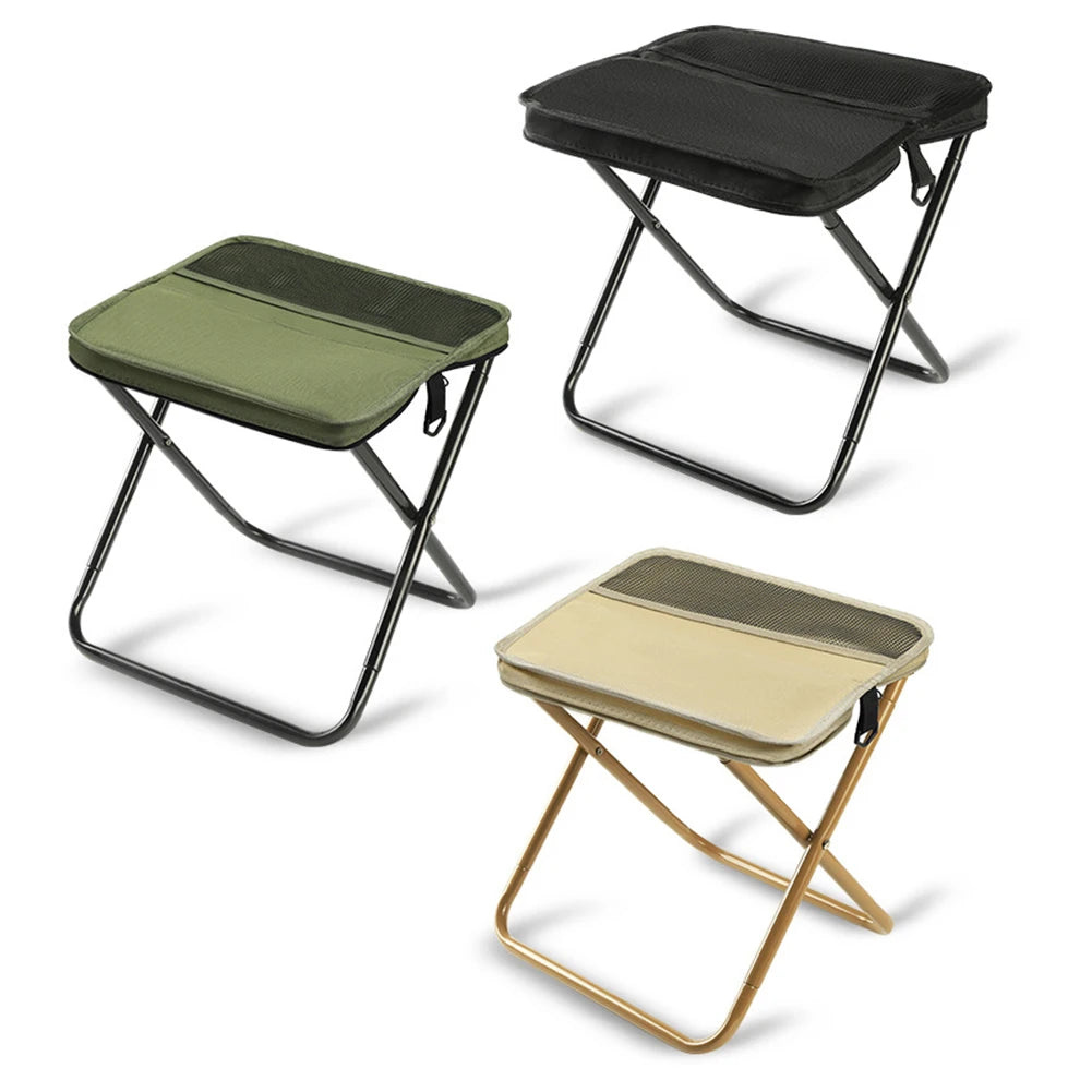 Outdoor Lightweight Folding Stool With Mesh Bag And Zipper