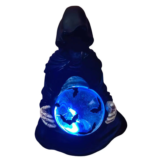 Death Gods Crystal Ball Grim Reaper Statue Halloween Decor