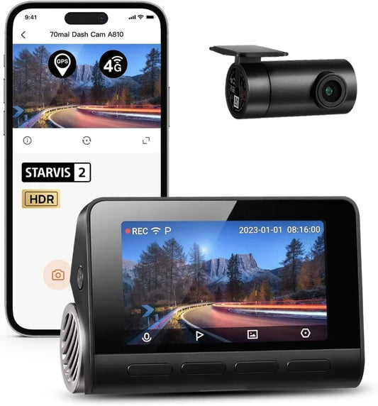 A810 4K Dash Cam Front And Rear Starvis2 HDR Night Vision