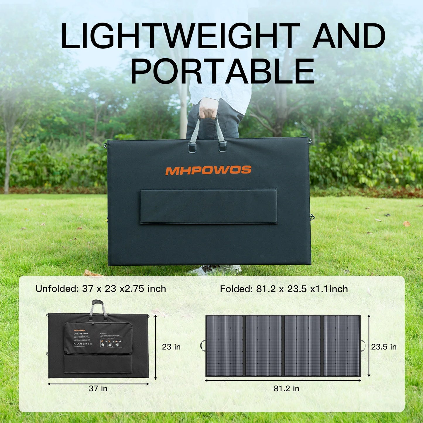 MHPOWOS Portable Solar Panel 31V Solar Charger 400W Outdoor Emergency Backup Power Supply for RV Camping