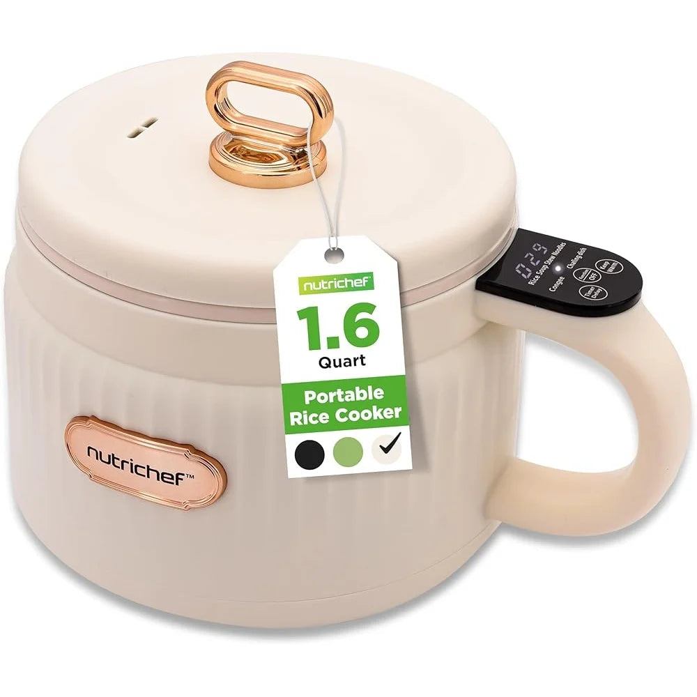 1.6 Qt Portable Electric Rice Cooker Nonstick Ceramic