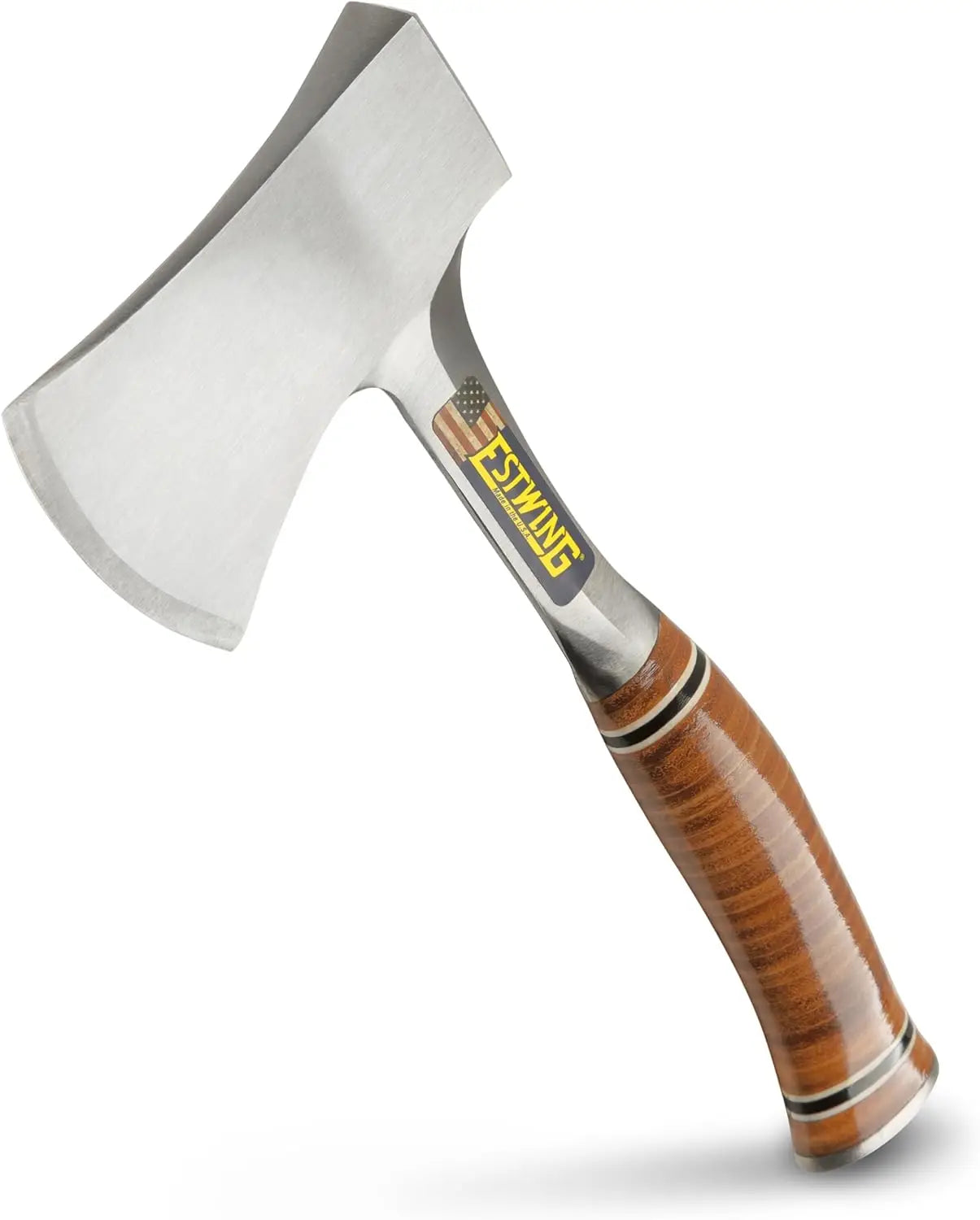 Sportsman's Axe 14 Inch Camping Hatchet with Forged Steel Construction and Genuine Leather Grip