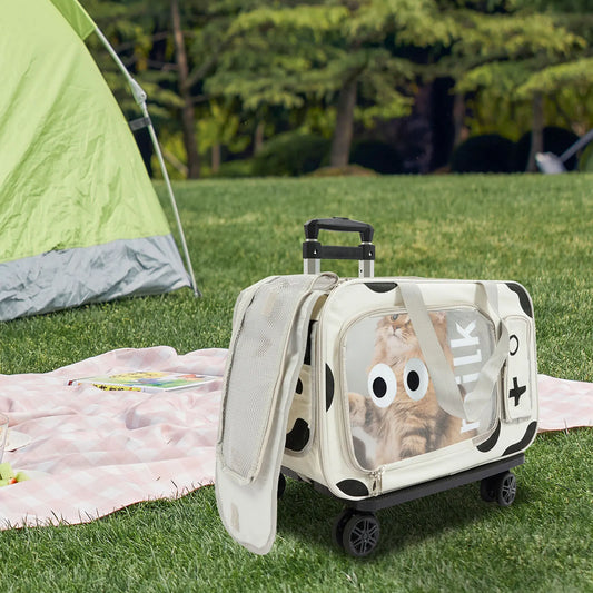 Portable Trolley Pet Carriers for Cats 22 Lbs Dogs 16 Lbs
