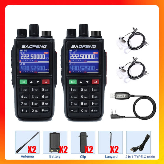 Baofeng UV 22 Two Way Radio USB Type C NOAA FM Long Range