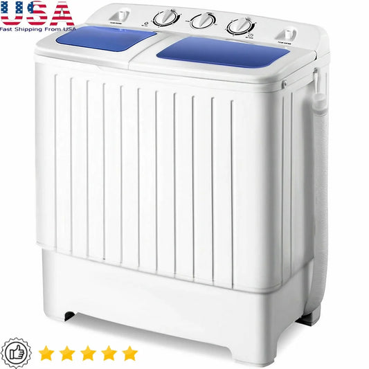 Compact Portable Twin Tub Washing Machine 17.6 Lb Capacity