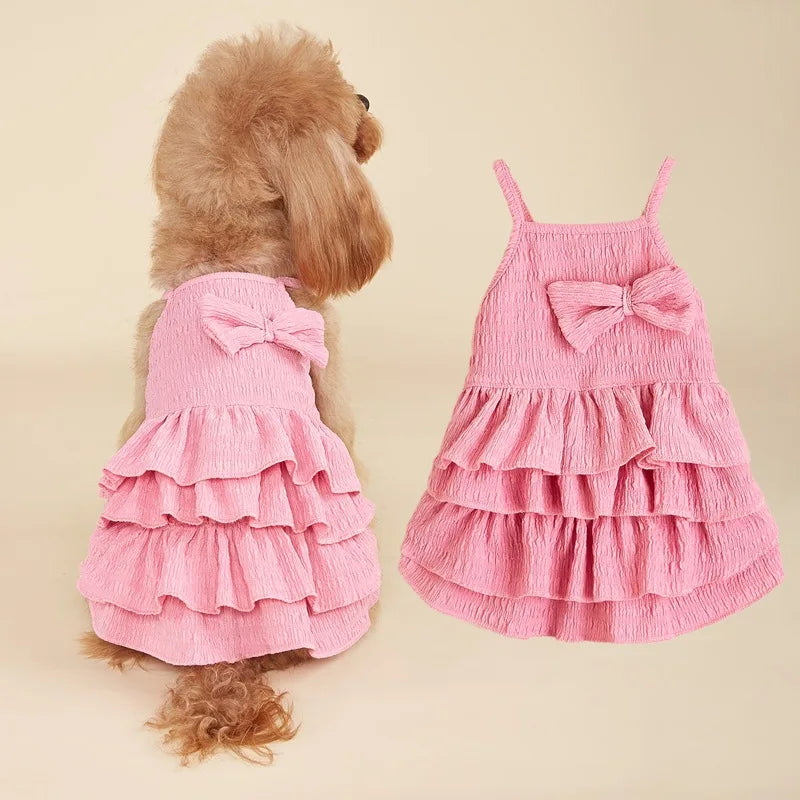 Summer Dog Dress Candy Layer Puffy Cake Small Dogs Princess