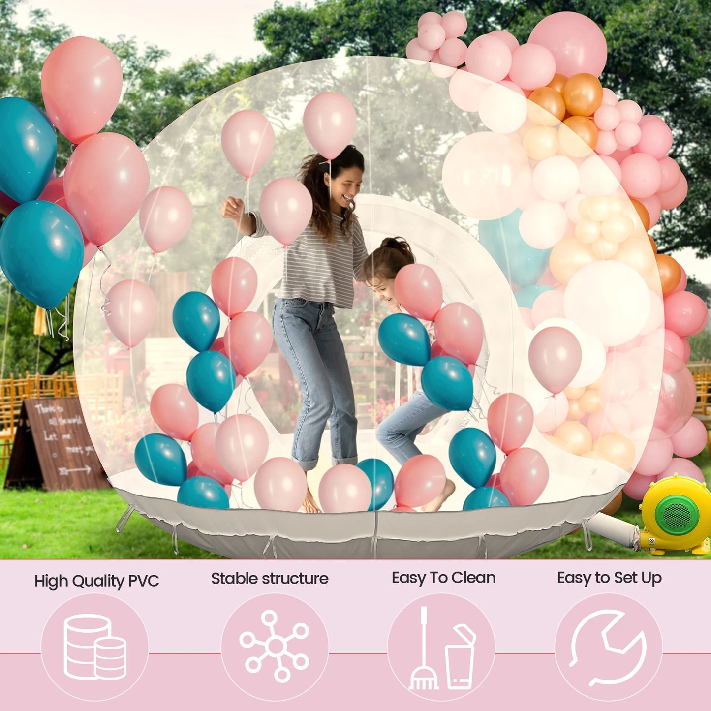 Inflatable Bubble House 3M 10 Feet PVC With 750W Blower