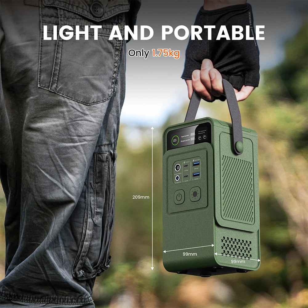 Ctolity AP200L 200W Power Bank 192Wh Lifepo4 Battery 60000mAh Solar Generator Portable Power Station for Camping with LED Light