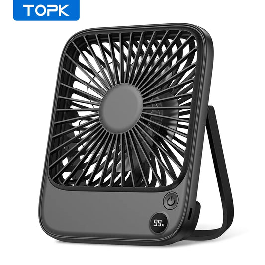 Topk Rechargeable Portable Fan Usb Camping 2000mAh Silent