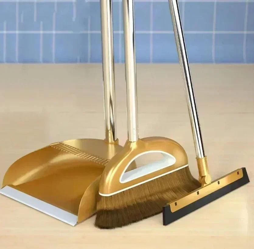 Plastic Broom And Dustpan Set Removable Home Floor Cleaner