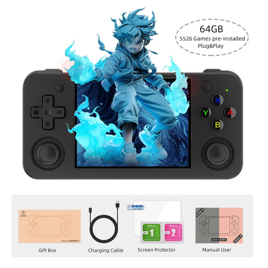 Anbernic RG35XX H Handheld Game Console 3.5 Inch IPS Retro Game Player 3300 mAh Battery Bluetooth Compatible 64GB Storage