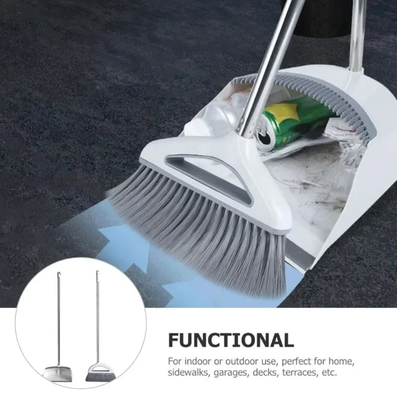 Plastic Broom And Dustpan Set Removable Home Floor Cleaner