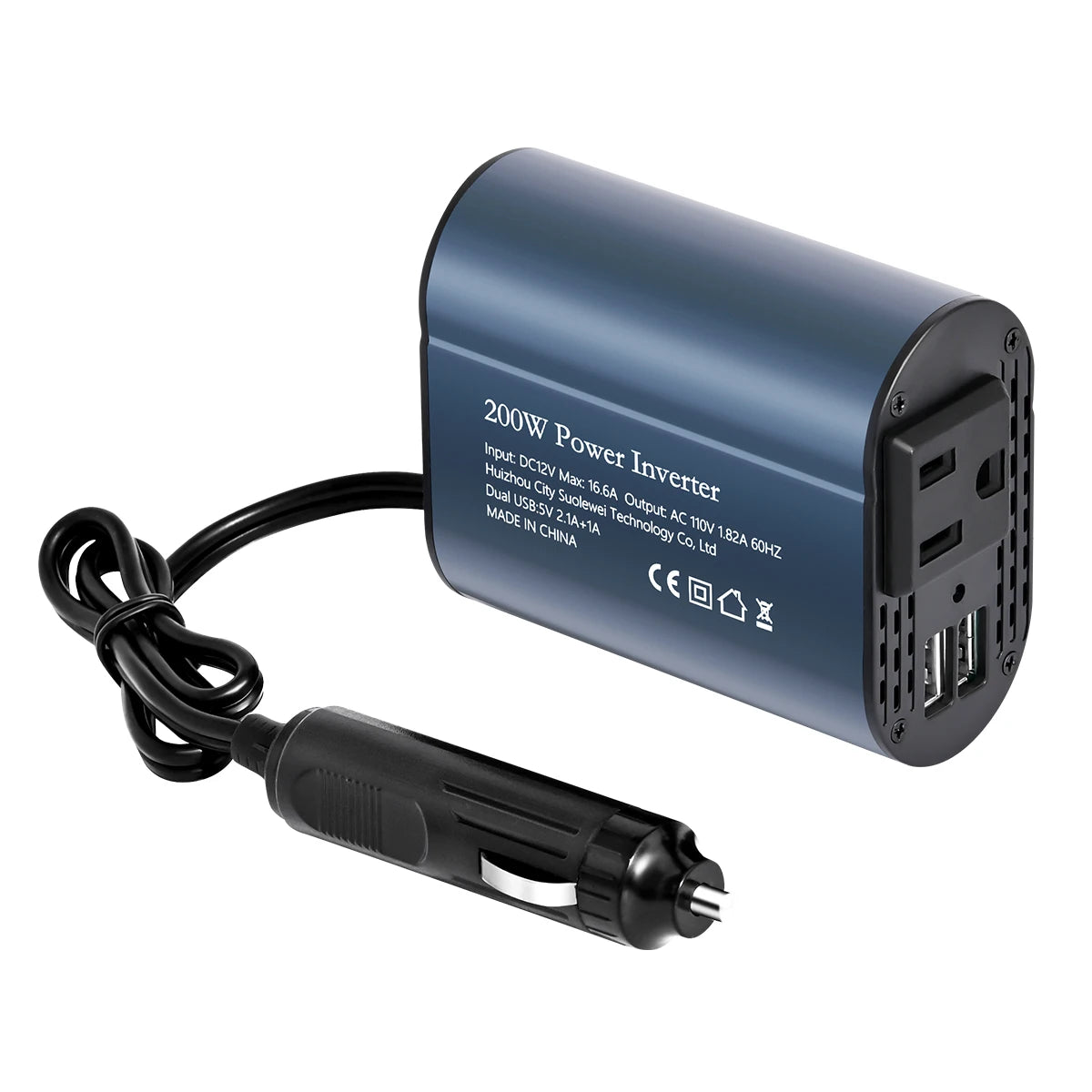 200W Multi-socket DC 12V to AC 110V US Socket Inverter - Ultimate Objects