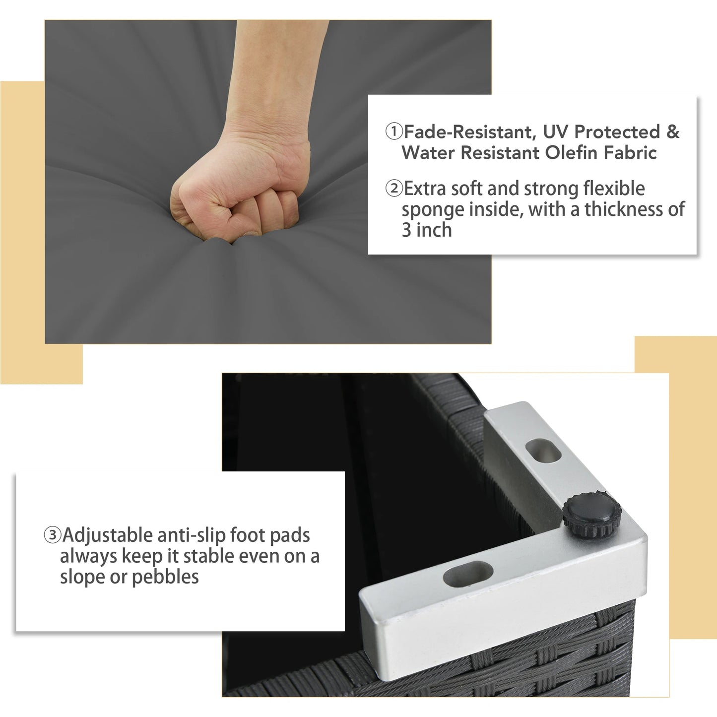 Outdoor Naga Bahna Patio Furniture 8 Piece PE Rattan Sofa