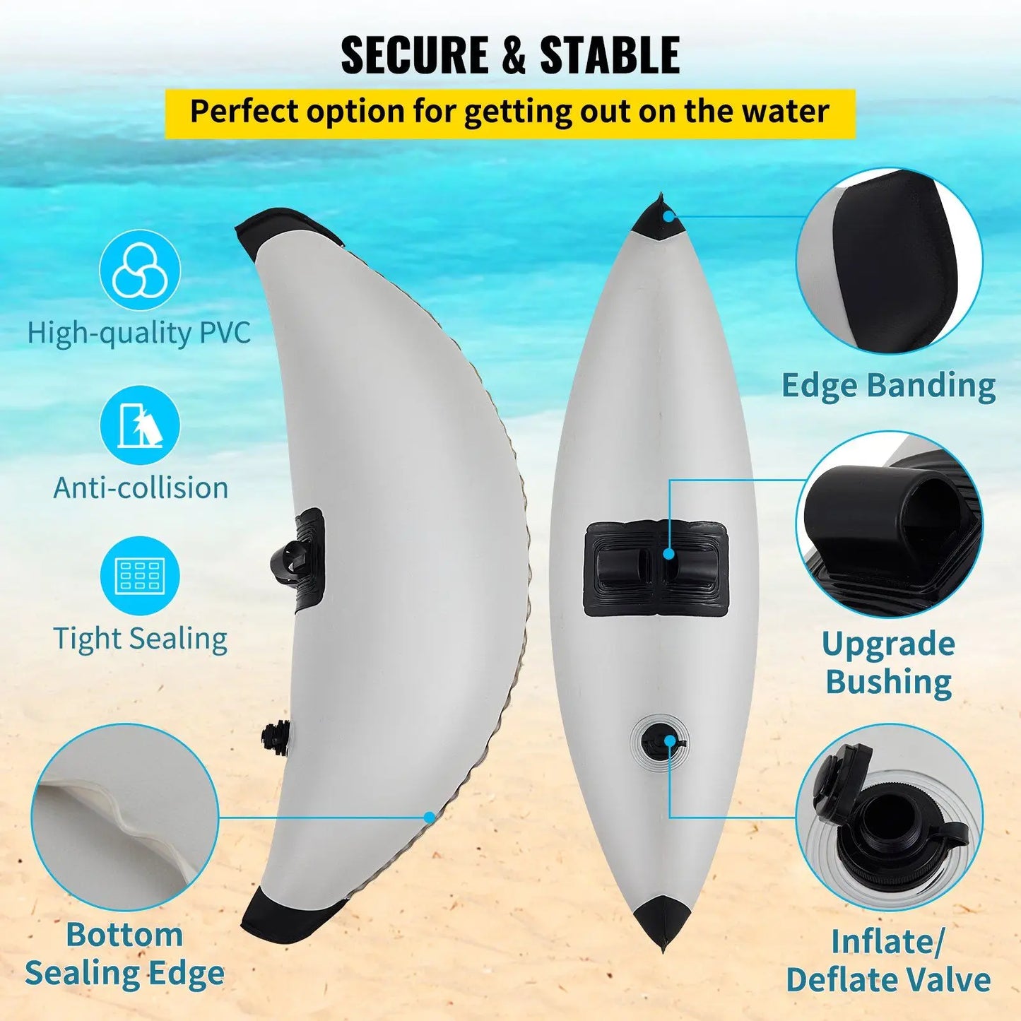 PVC Inflatable Outrigger Float With Sidekick Rod For Canoes