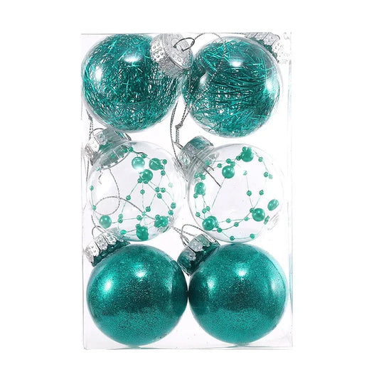 Anti Drop Bouncy Christmas Ball 6cm 8cm Transparent Set