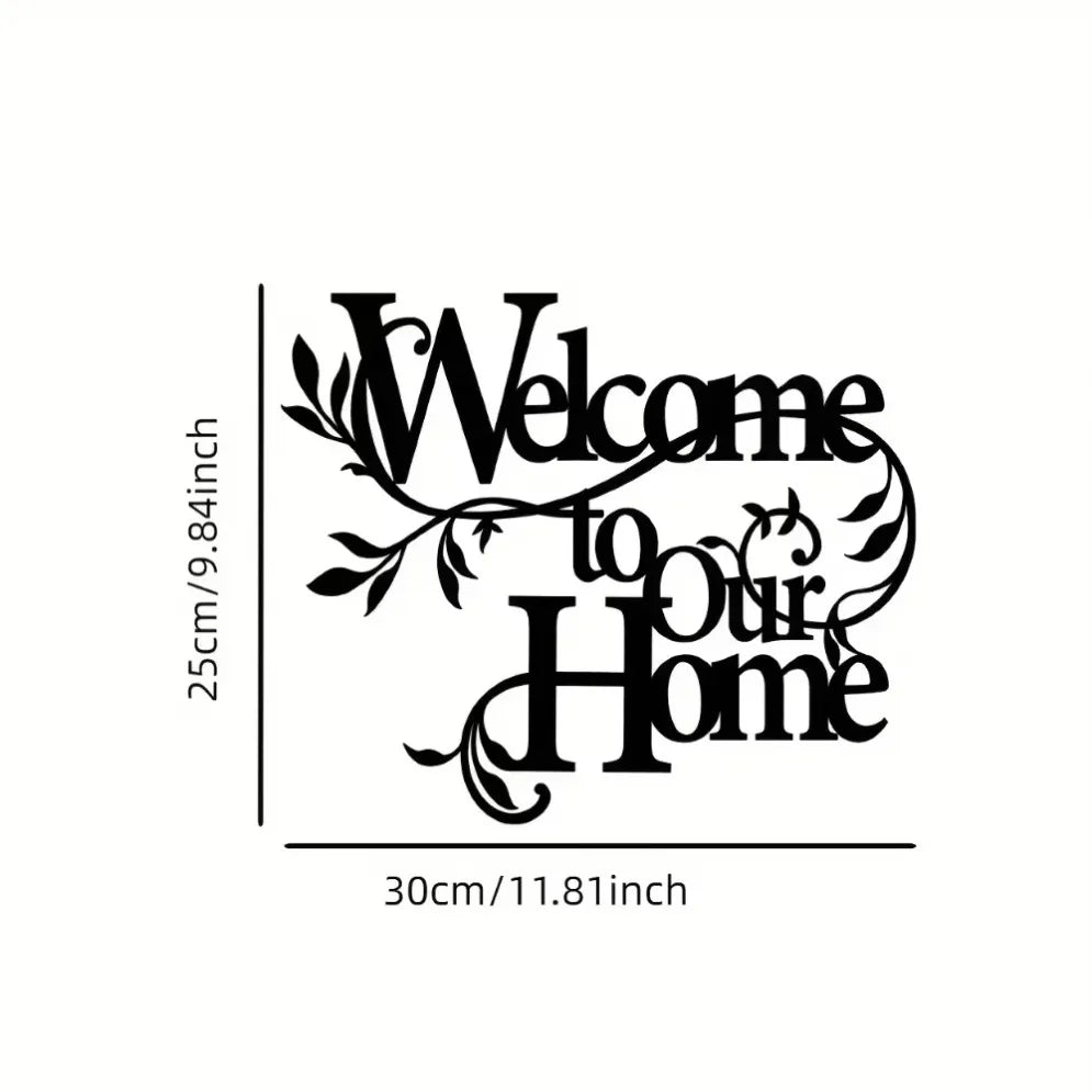 Welcome Home Sign Iron Metal Wall Decor Pendant Wall Art