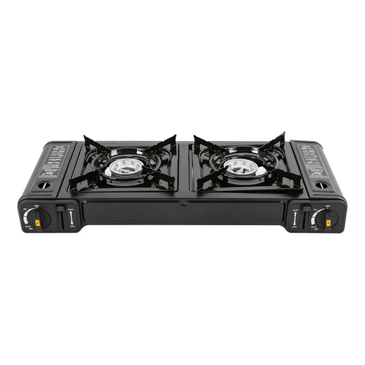 Portable Propane Gas Stove Compact Outdoor Camping Cooker with Safety Lock and Carrying Case