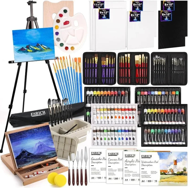 Deluxe 166 Pcs Artist Painting Set 96 Paints All Mediums