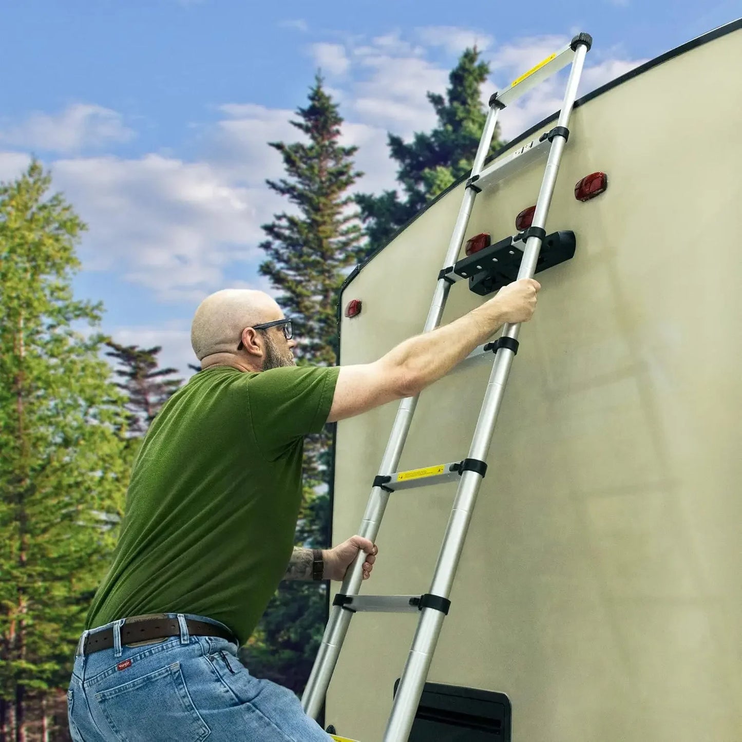 RV Telescoping Ladder 12.5ft Lippert On The Go Compatible