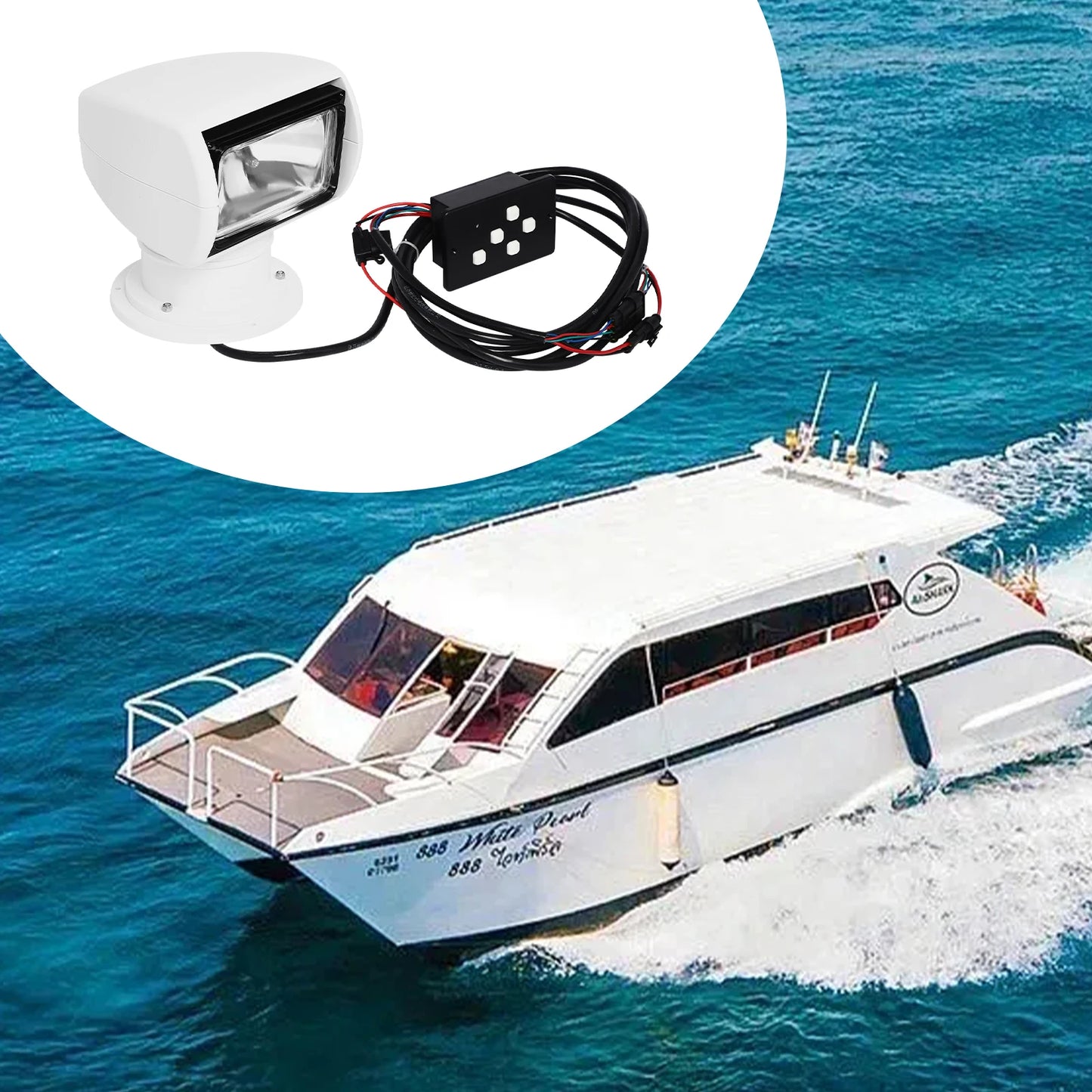 Remote Control Boat Spotlight 2300LM 100W Searchlight