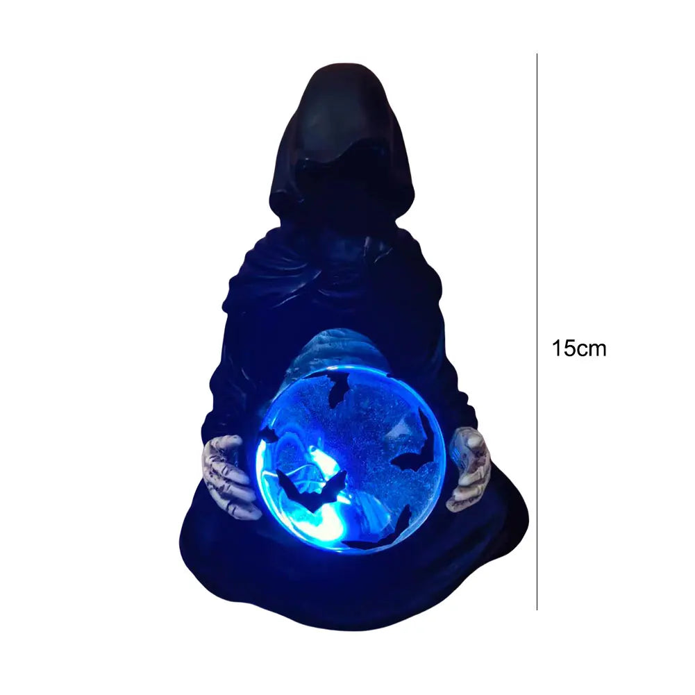 Death Gods Crystal Ball Grim Reaper Statue Halloween Decor