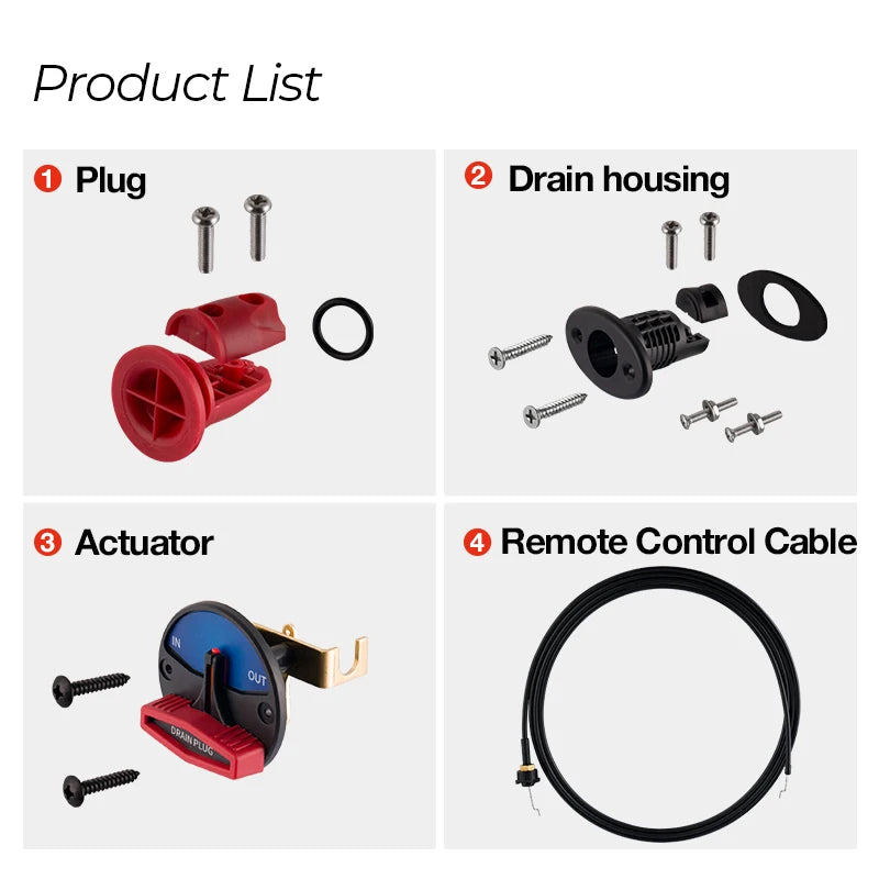 Bass Boat Drain Plug System Remote Drain Plug 1 Inch