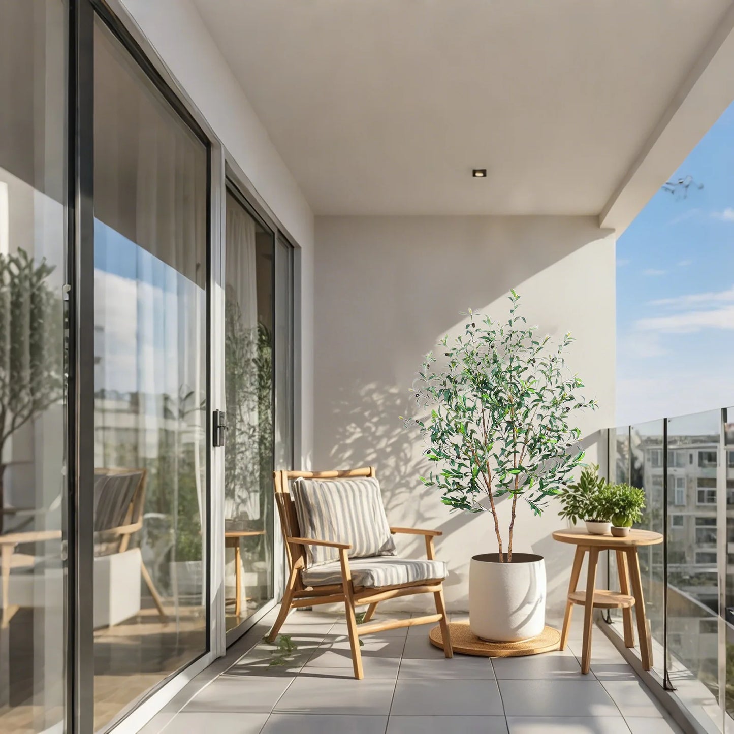 Tall Artificial Olive Tree With Adjustable Branches Potted
