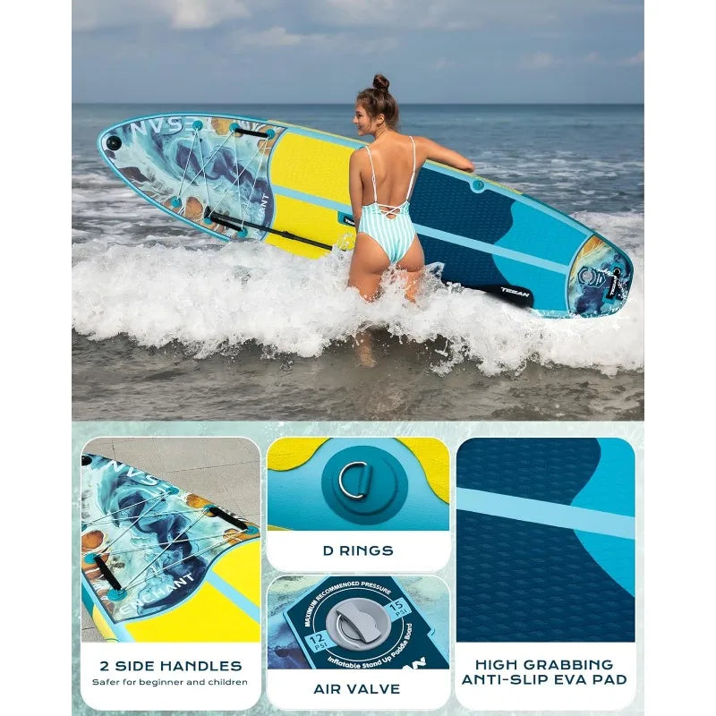 Extra Wide Inflatable Paddle Board Ultra Stable Plus Kits