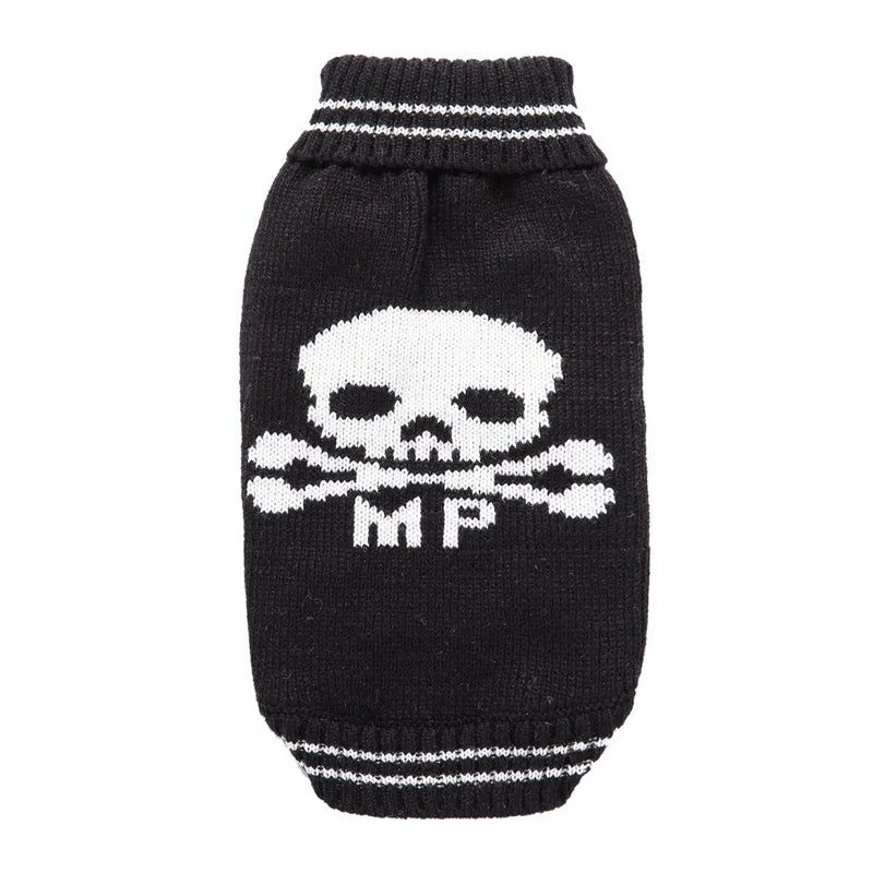Halloween Skull Pattern Dog Sweater Autumn Knitwear