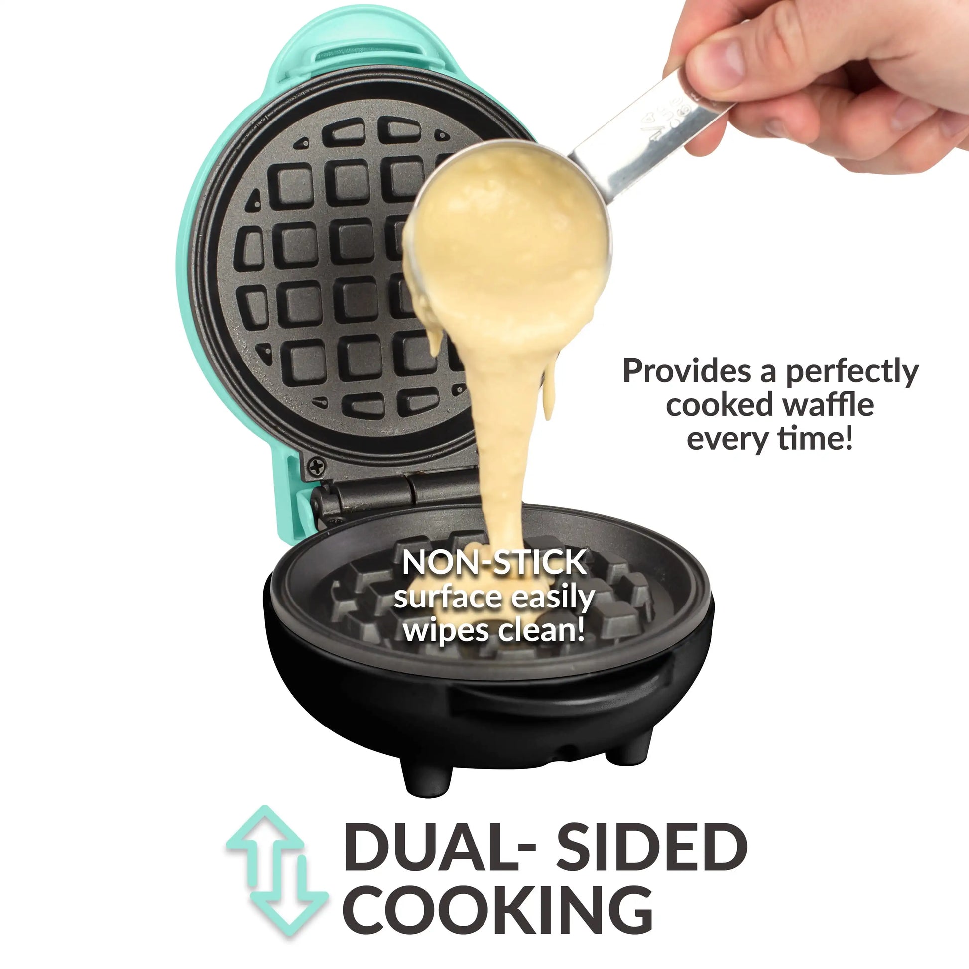 Waffle Maker, Teal for Dorms, RVs, Apartments and Offices - Ultimate Objects