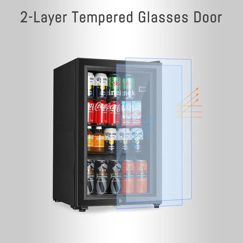 Beverage Refrigerator 2Point3 Cu Ft Glass Door Mini Fridge